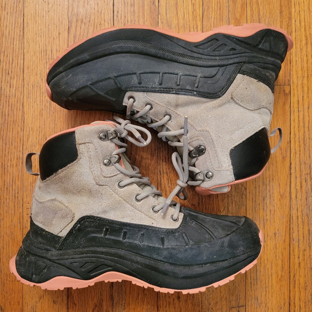 Nortiv 8 Hiking Boots Black‎ Peach Waterproof 7 Outdoors Slip Resistant Leather